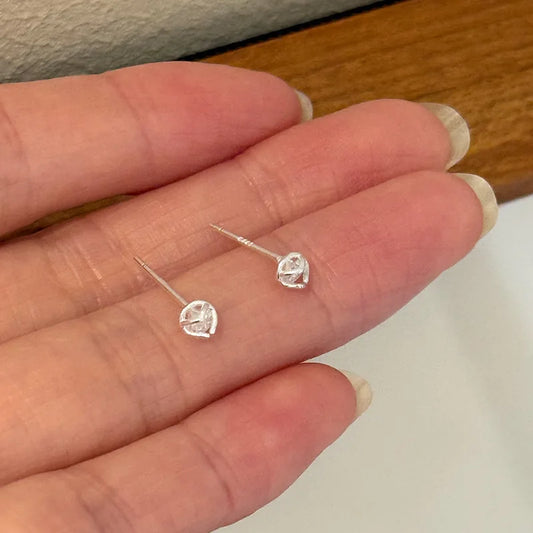 Earrings Silver 925 Irregular Zircon Mini Simple Elegant Versatile Women's Stud Earrings