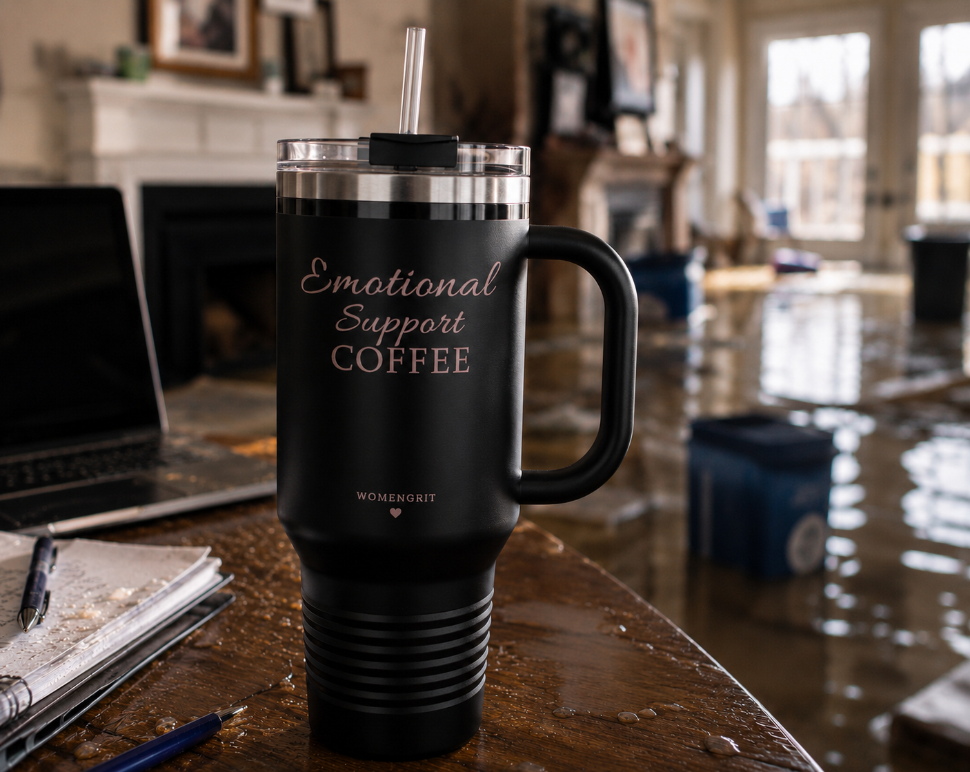 40oz Insulated Emotional Support Coffee Stainless Steel Tumbler