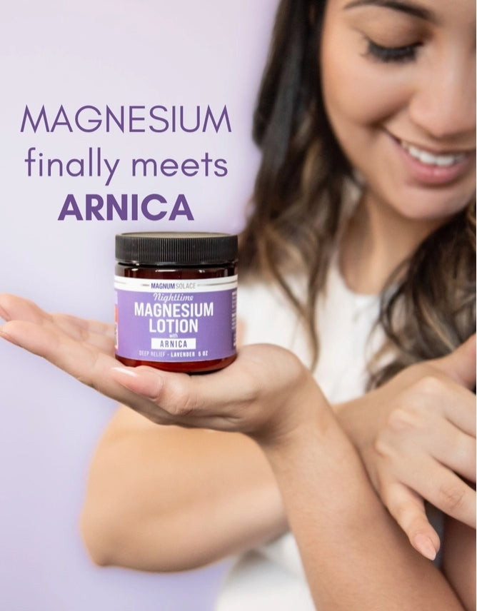 Magnum Solace Magnesium Lotion – Nighttime Magnesium Cream – Apply to Leg Muscles, Arms or Chest - Topical Magnesium Chloride – USA Made 5 oz.