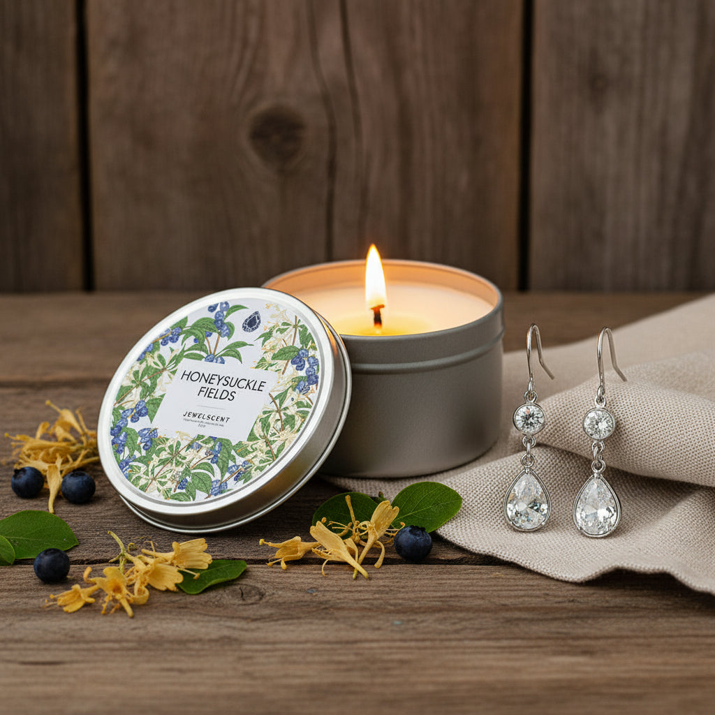 Honeysuckle Fields 5.5oz Tin Jewelry Candle