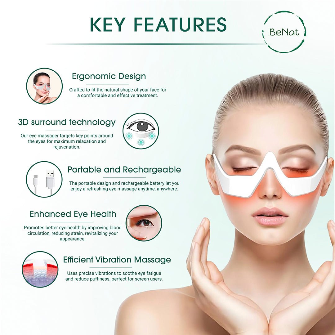 Under-Eye Red Light Therapy Massager| Skin Rejuvenation & Relaxation Device